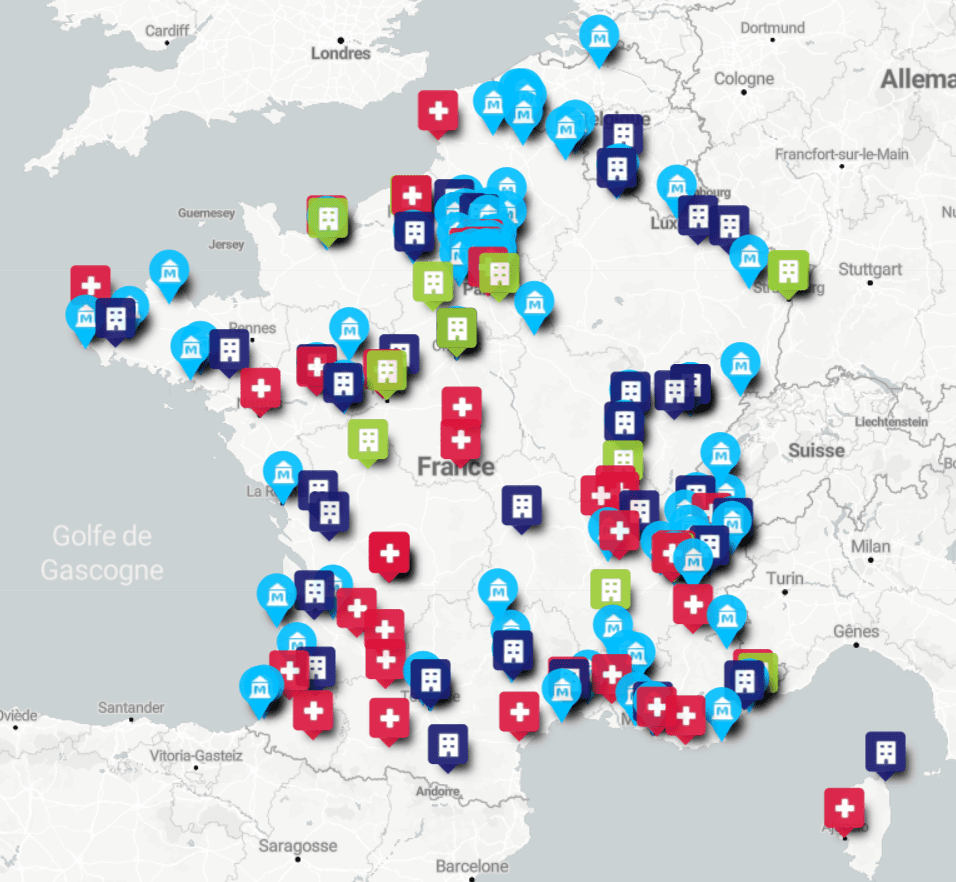 carte des cyber-attaques visant les collectivites francaises